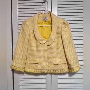Ann Taylor LOFT Yellow Tweed suit jacket, size 6P